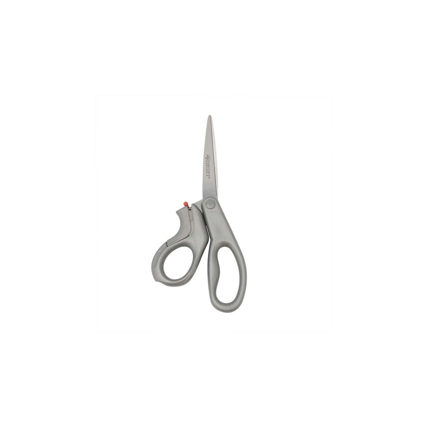 Westcott® E-Z Open Box Opener Stainless Steel Shears, 8 in Long, 3.25 in Cut Length, Offset Gray Handle