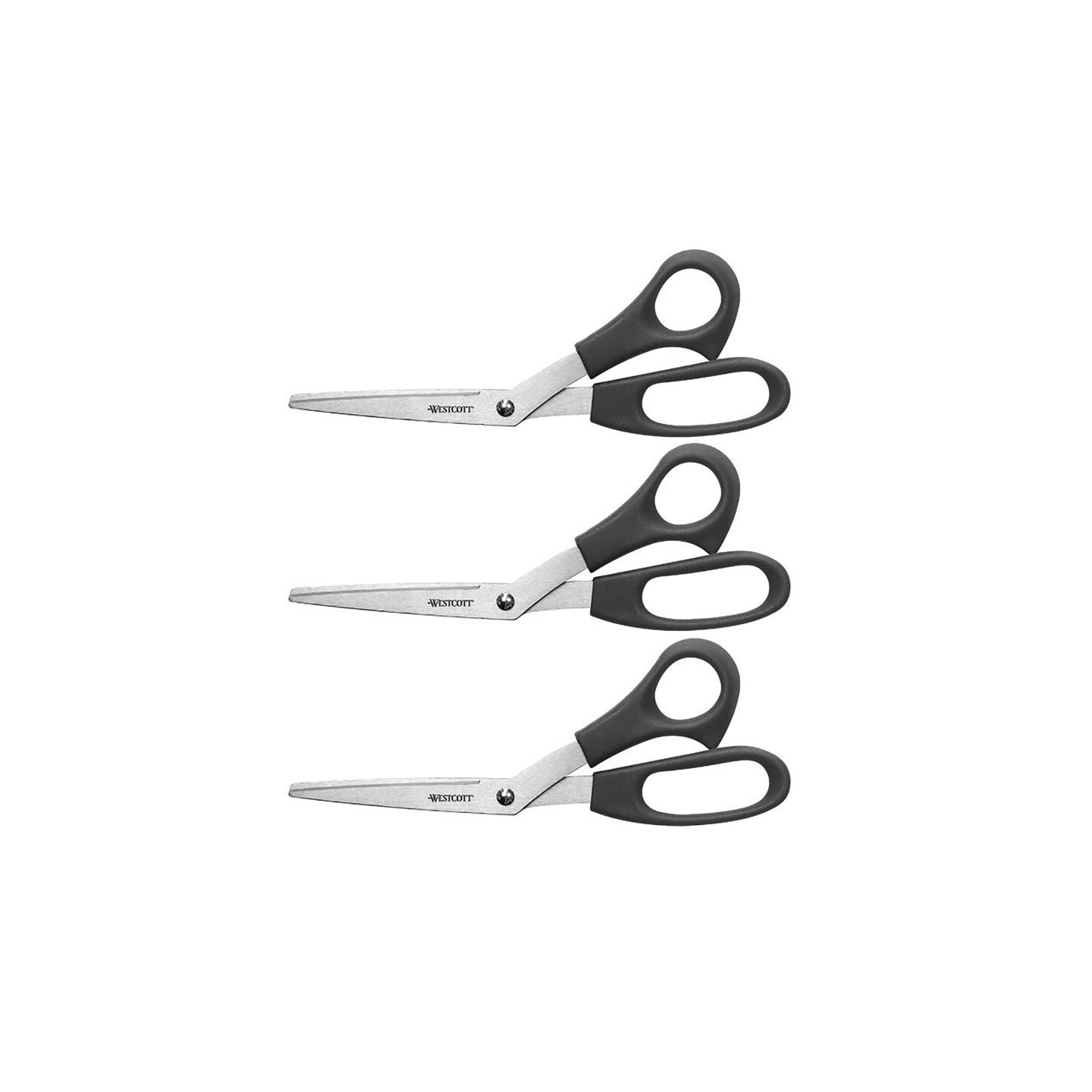 Westcott® All Purpose Value Scissors, 8" Bent, Assorted Colors, Pack of 3