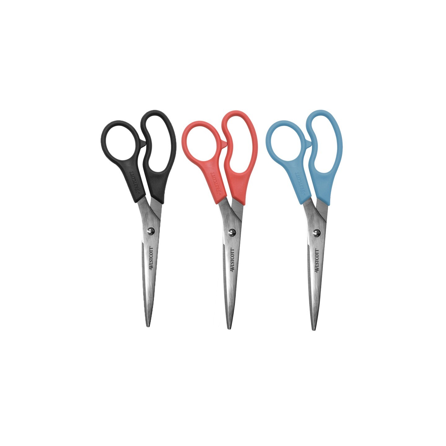 Westcott® All Purpose Value Scissors, 8" Straight, Assorted Colors, Pack of 3