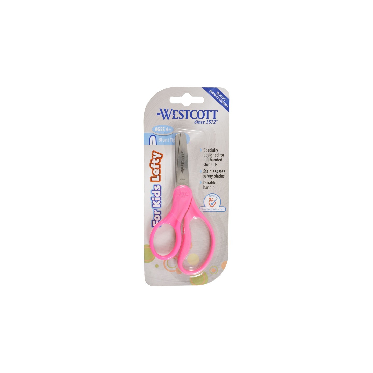 Westcott® 5" Lefty Hard Handle Kids Scissors, Blunt, Assorted Colors (No Color Choice)