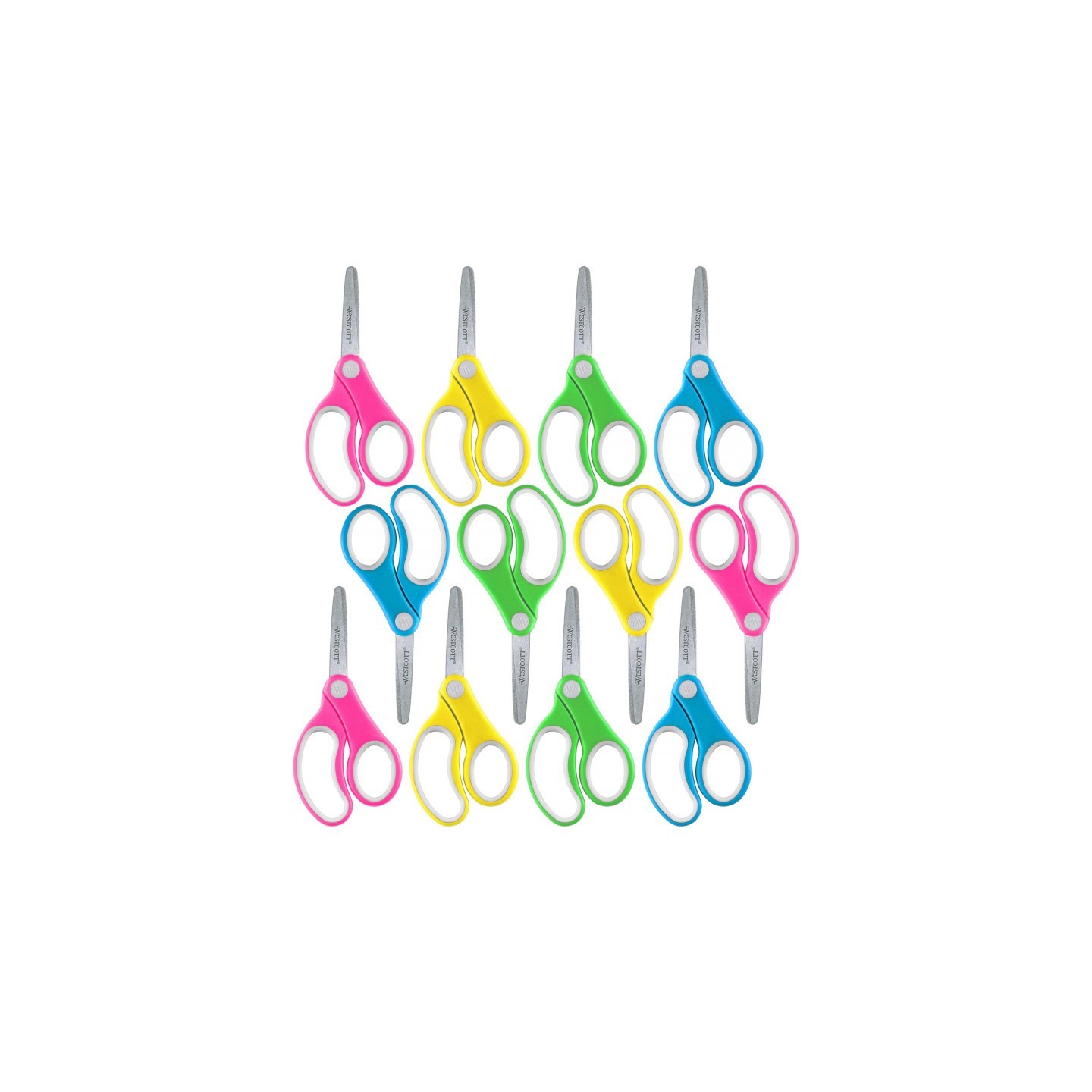 Westcott® Soft Handle 5" Kids Scissors, Blunt, Assorted Colors, Pack of 12