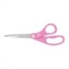 Westcott® All Purpose Pink Ribbon Scissors, Breast Cancer Awareness, 8 in Long, 3.5 in Cut Length, Straight Pink Handle