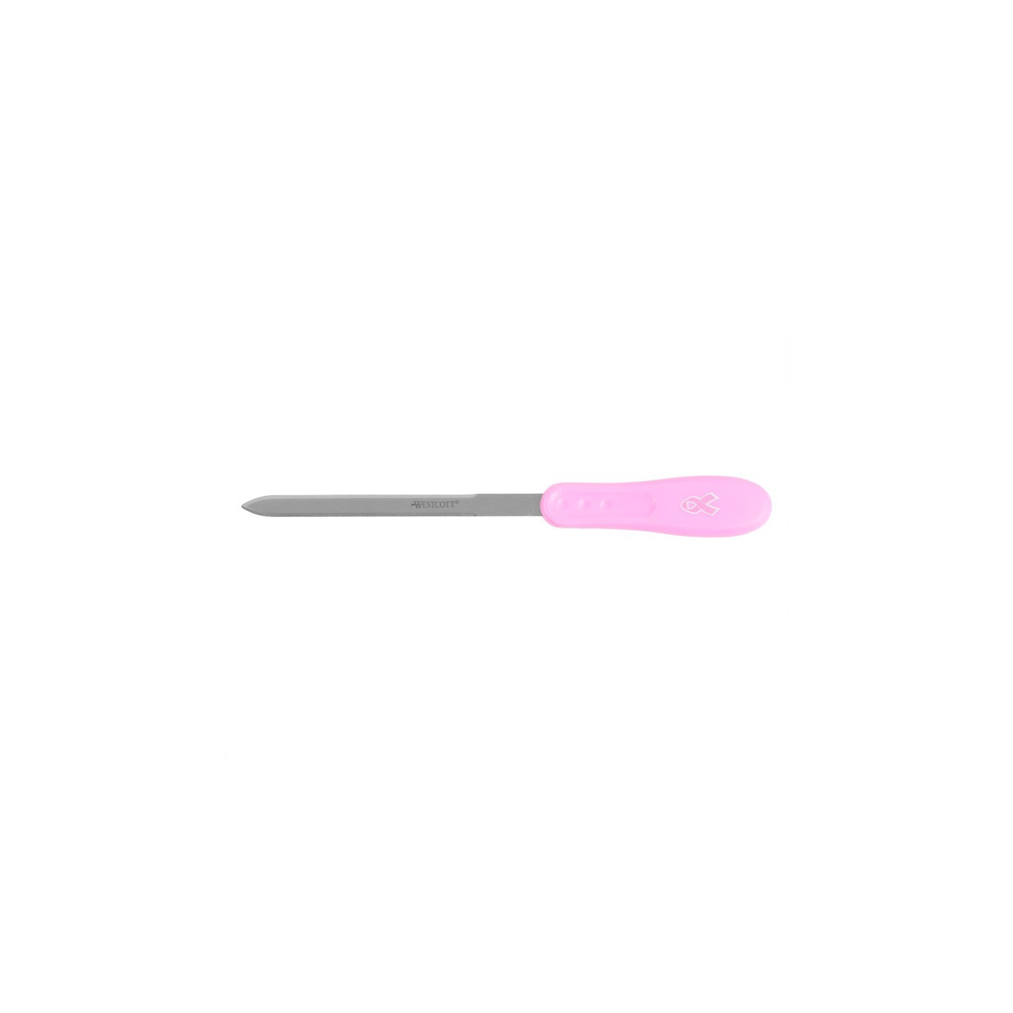 Westcott® Pink Ribbon Stainless Steel Letter Opener, Breast Cancer Awareness, 9 in, Pink