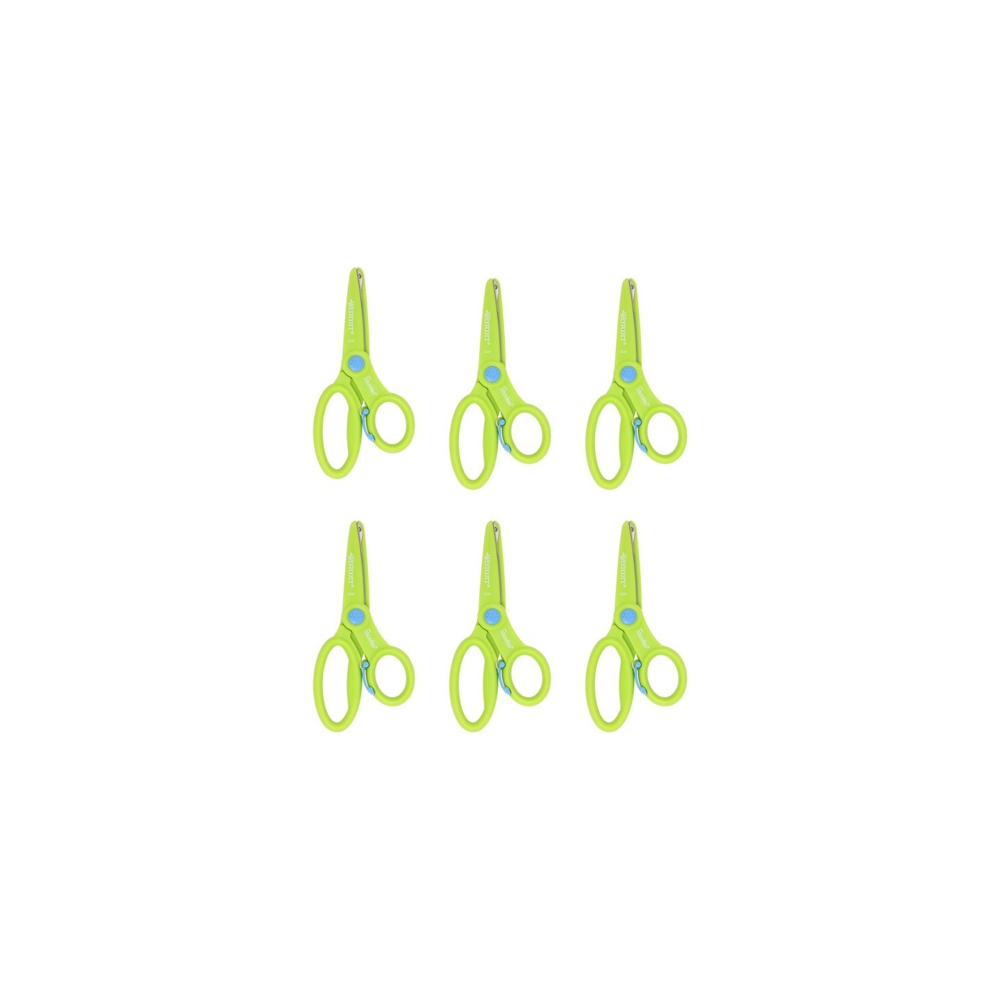 Westcott® Preschool Training Scissors, 5", Assorted Colors, Pack of 6