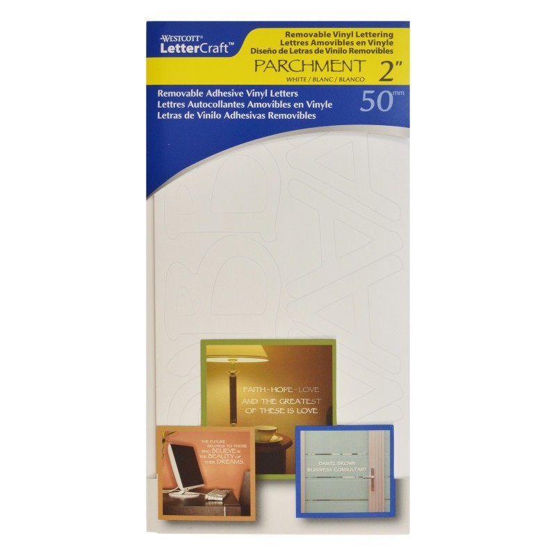 Westcott® LetterCraft Removable Vinyl Lettering, 2-Inch, Parchment, White