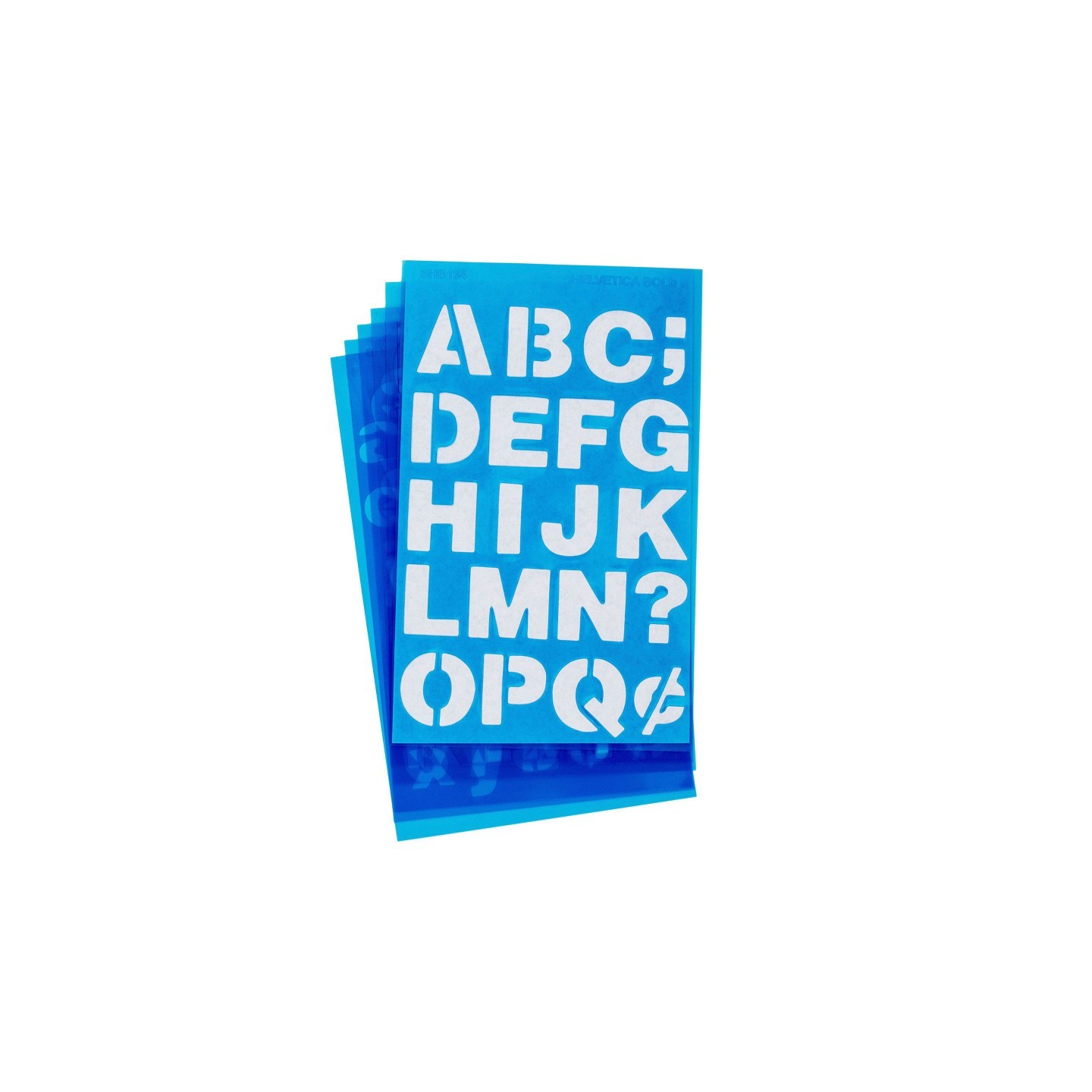 Westcott® LetterCraft Reusable Plastic Stencils, Full Alphabet & Numbers, Helvetica Bold Font, 3/4-Inch