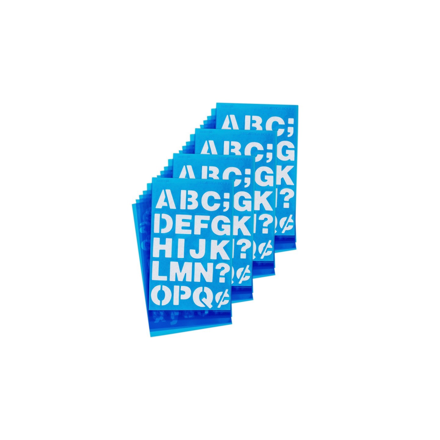 Westcott® LetterCraft Reusable Plastic Stencils, Full Alphabet & Numbers, Helvetica Bold Font, 3/4-Inch, 6 Per Pack, 4 Packs