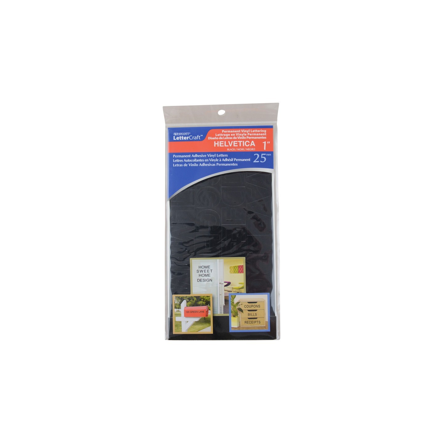 Westcott® LetterCraft Permanent Vinyl Lettering, Helvetica, 1-Inch, Black