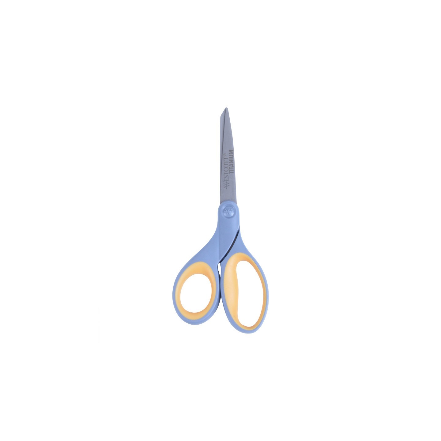 Westcott® Titanium Bonded Scissors, Left Handed, 8 in Long, 3.5 in Cut Length, Straight Gray/Yellow Handle