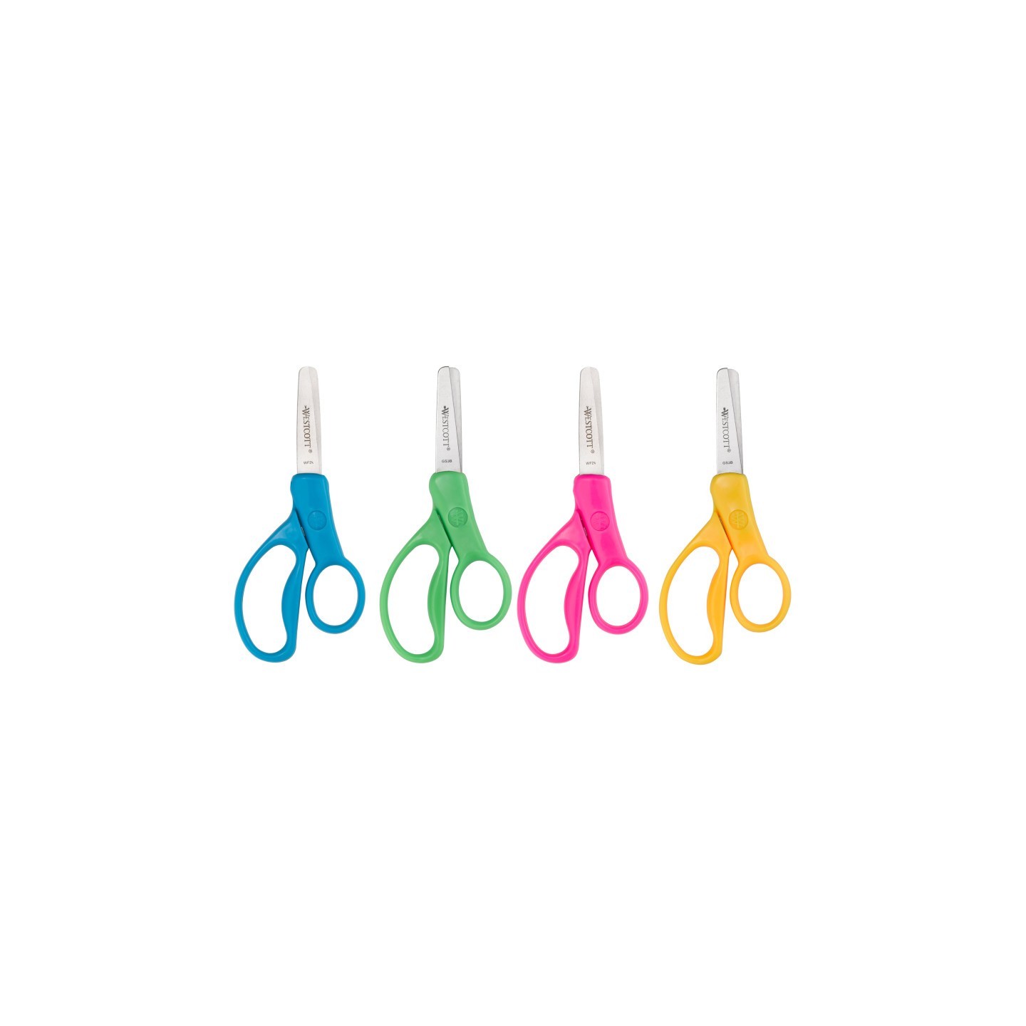 Westcott® 5" Hard Handle Kids Scissors, Blunt, Assorted Colors, Pack of 30