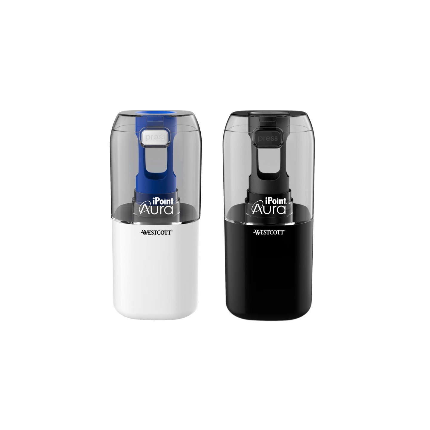 Westcott® iPoint® AURA Battery Pencil Sharpener, Assorted Colors (No Color Choice)