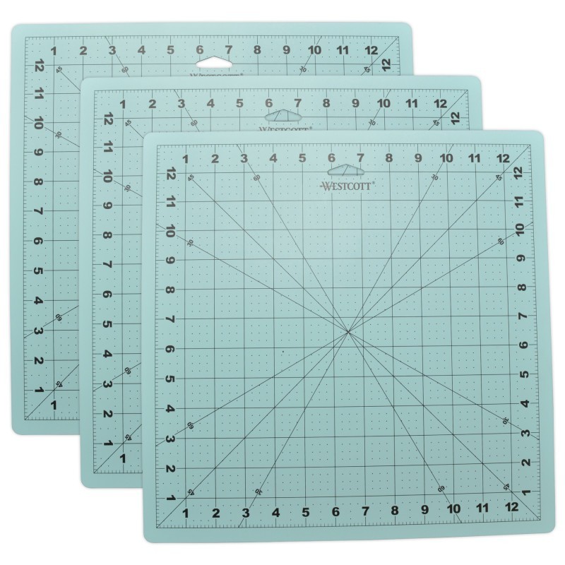 Westcott® Self-Healing Cutting Mat, 12" x 12", Pack of 3