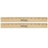 Westcott® Beveled Wood Ruler, Standard, 12 in Long, Natural Hardwood, 12 Per Pack, 2 Packs