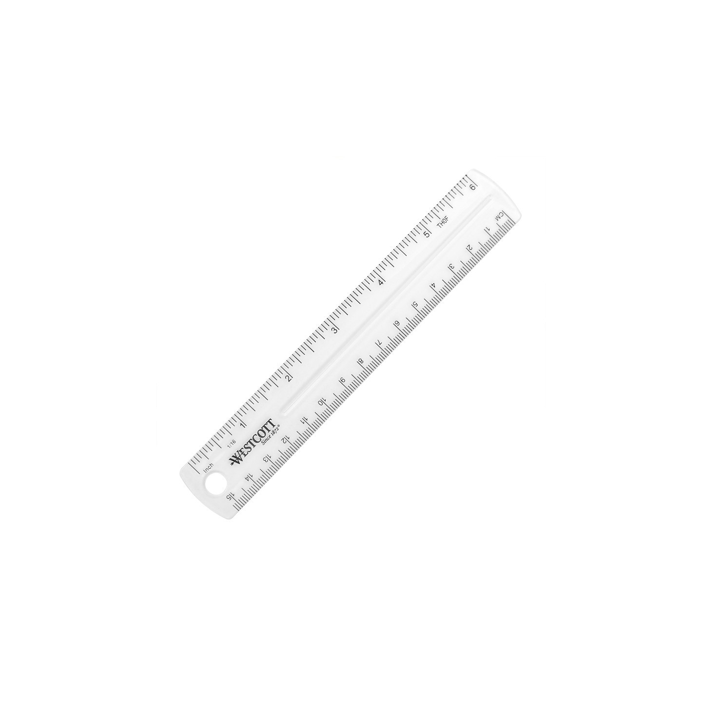 Westcott® Clear Flexible Acrylic Ruler, Standard/Metric, 6 in (15 Cm) Long, Clear, 12 Per Pack