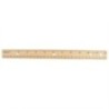 Westcott® Three-Hole Punched Wood Ruler, Standard/Metric, 12 in (30 Cm) Long, Natural Wood, 36 Per Pack