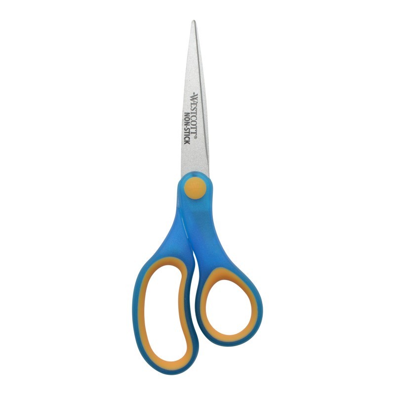 Westcott® 7" Student Non-Stick Scissors, Assorted Colors, Ages 12+, Pack of 3