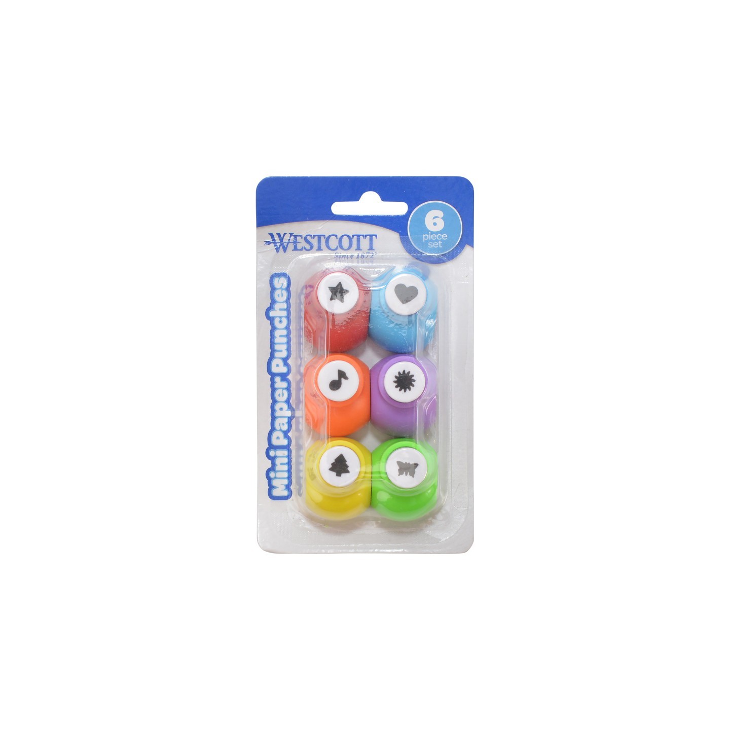 Westcott® Mini Paper Punches, Set of 6