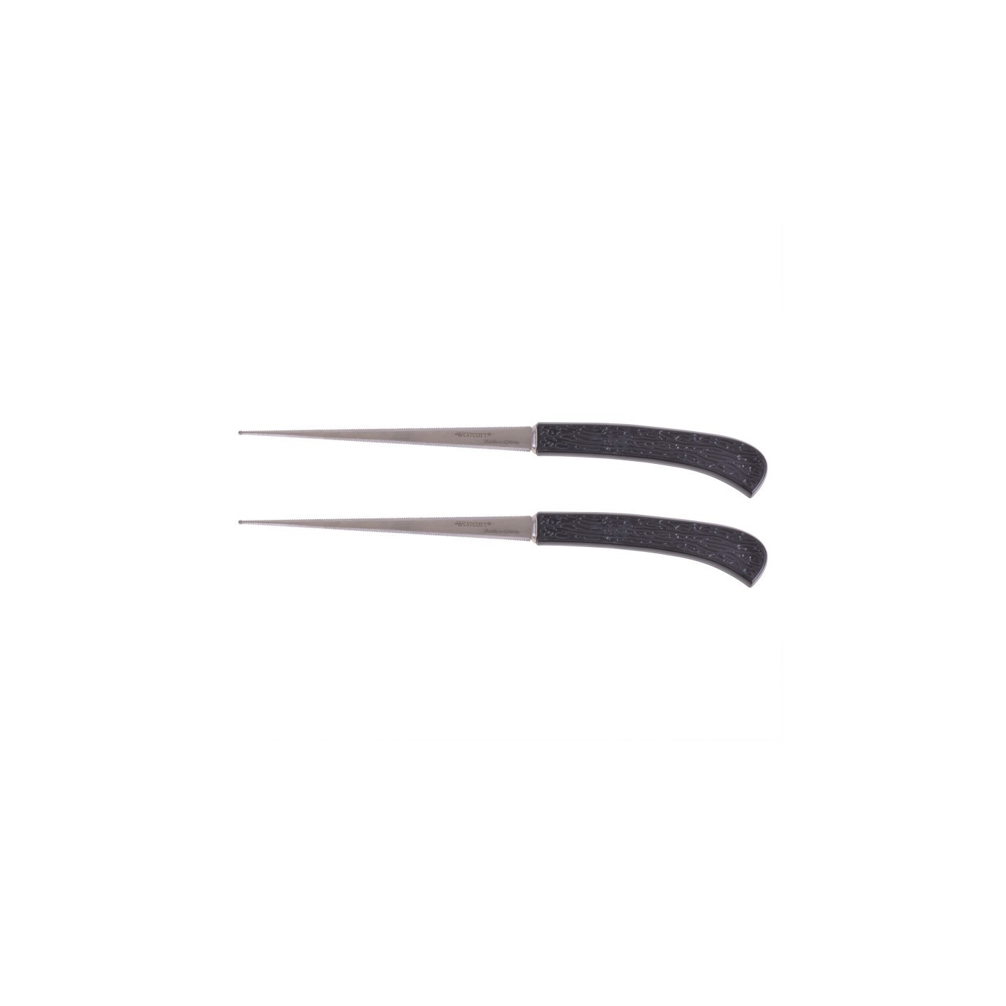 Westcott® Letter Opener with Stainless Steel Serrated Blade and Plastic Handle, Black, 8 in, Set of 2