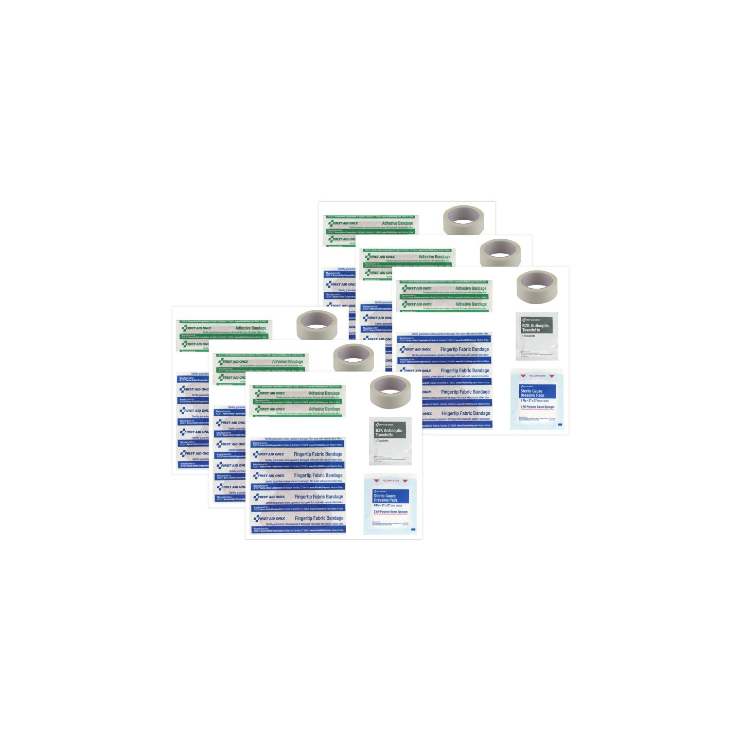 First Aid Only® Classroom Single Use First Aid Kit Refill, 1 Count, Pack of 6