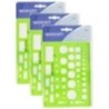 Westcott® General Purpose Drawing Template, Pack of 3