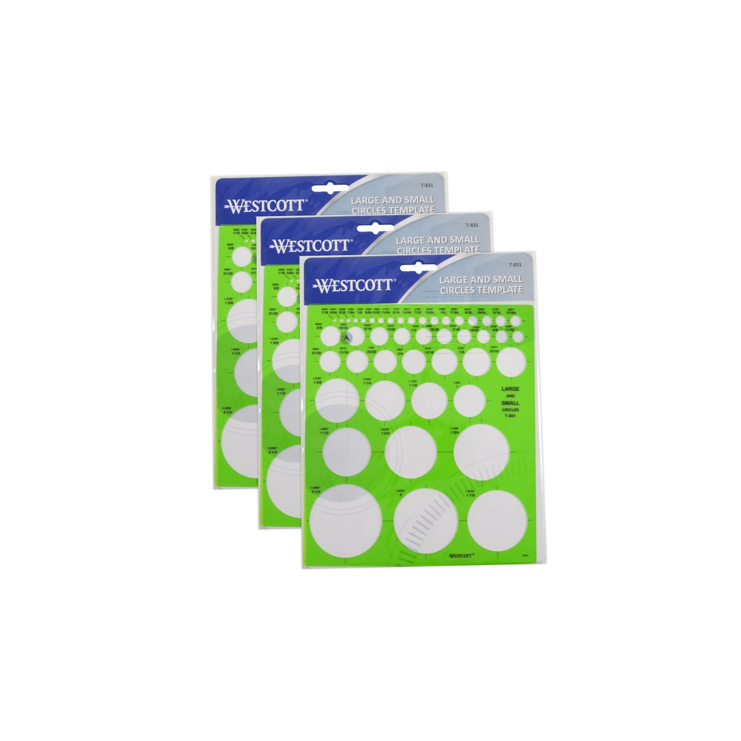 Westcott® Large & Small Circles Template, Pack of 3