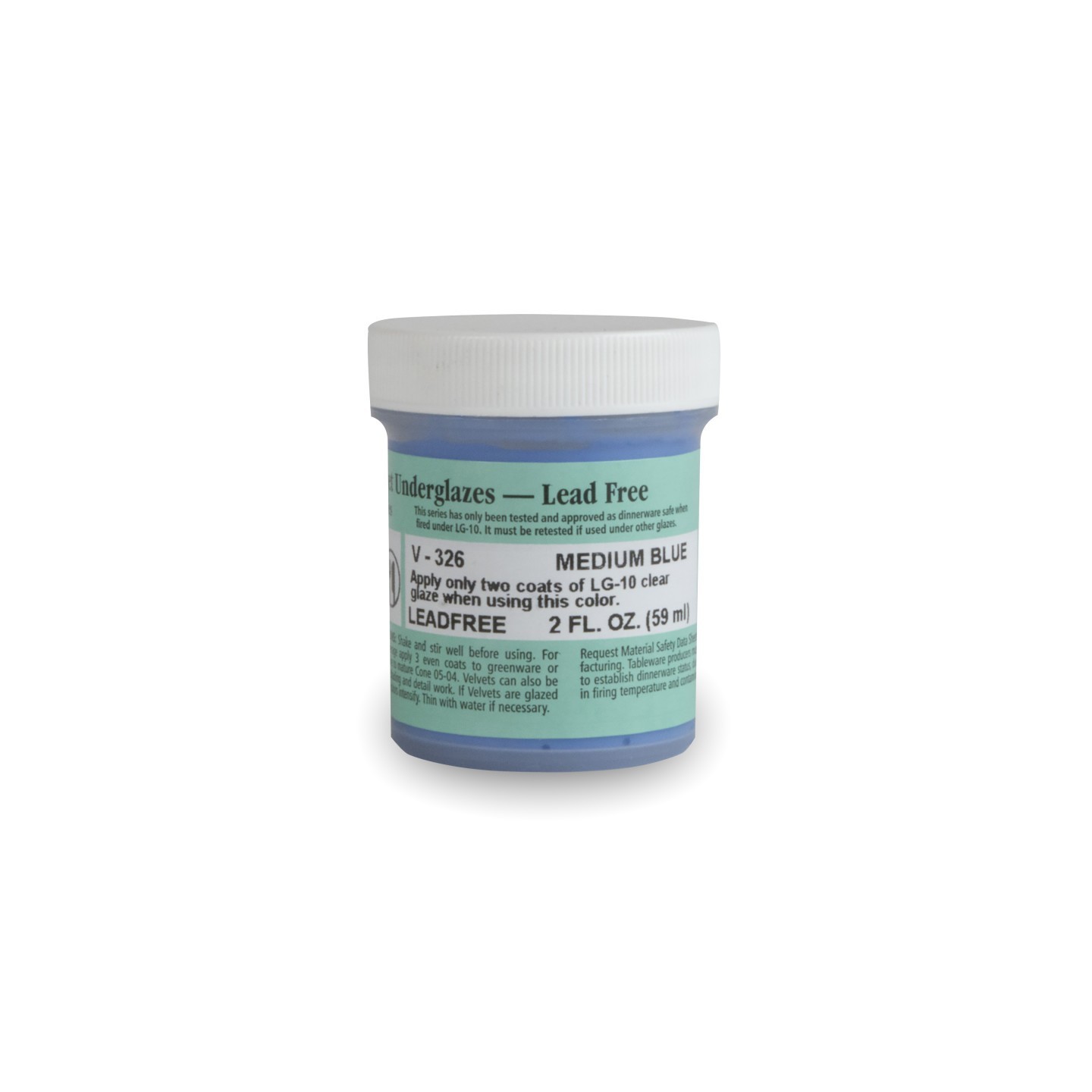 AMACO Velvet Underglaze, 2 oz, Medium Blue V-326