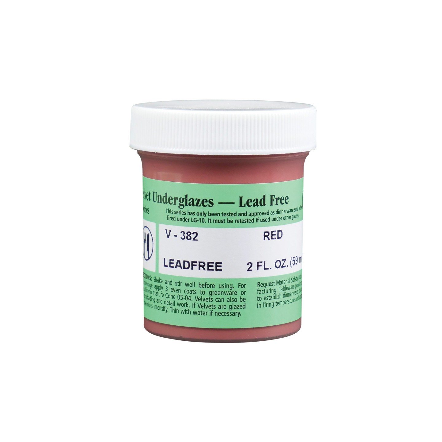 AMACO Velvet Underglaze, 2 oz, Red V-382