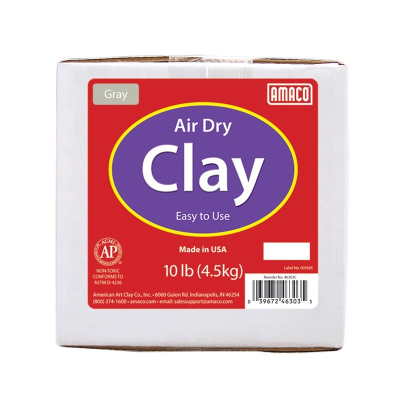 AMACO Air Dry Clay, Gray, 10 lbs.