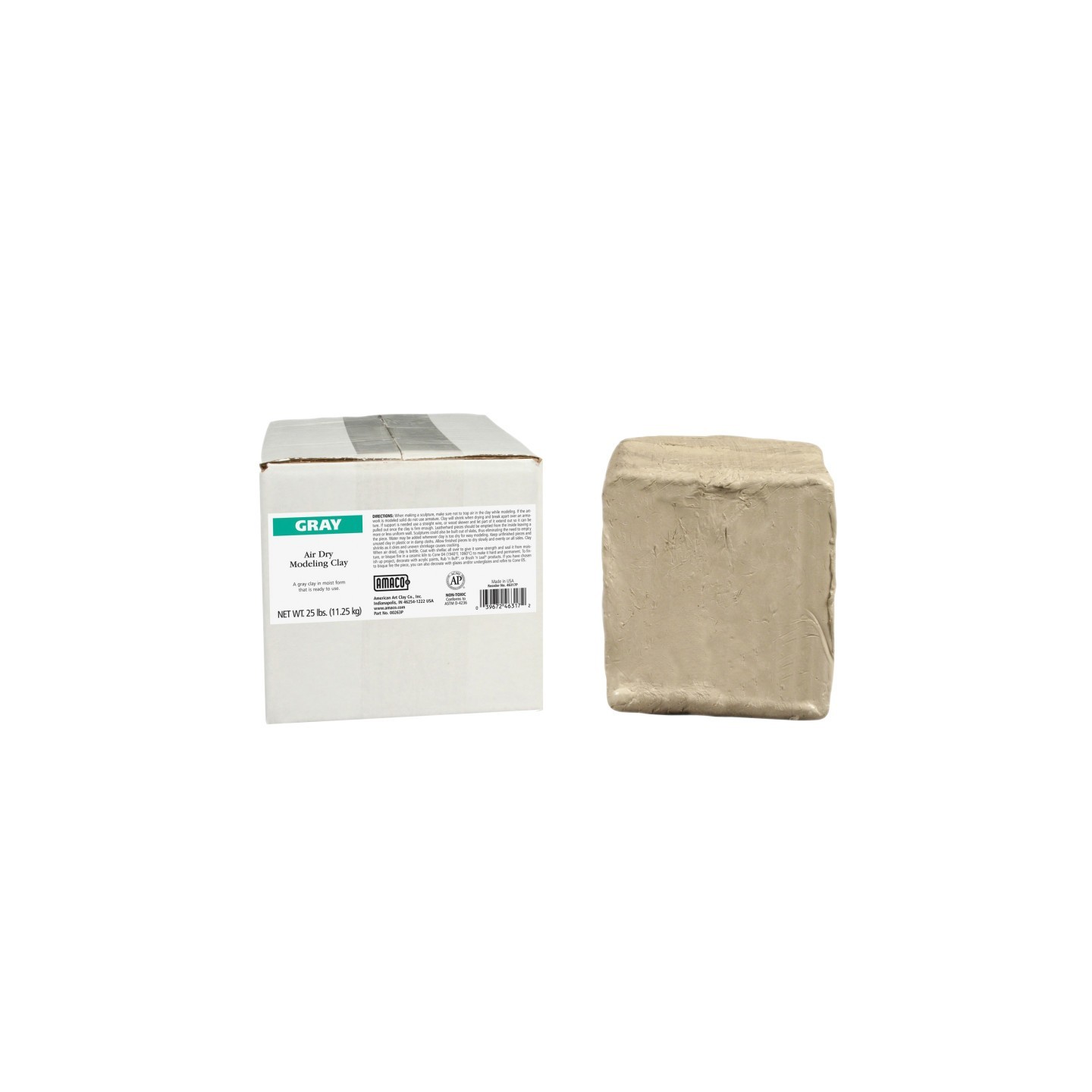 AMACO Air Dry Clay, Gray, 25 lbs.