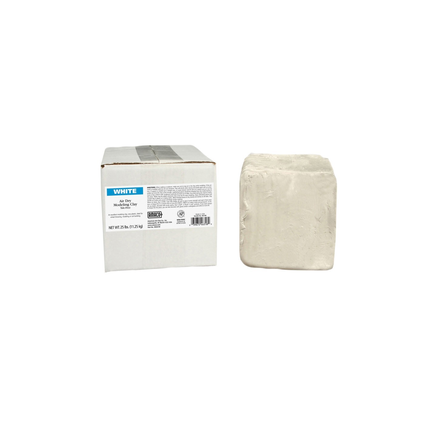 AMACO Air Dry Clay, White, 25 lbs.