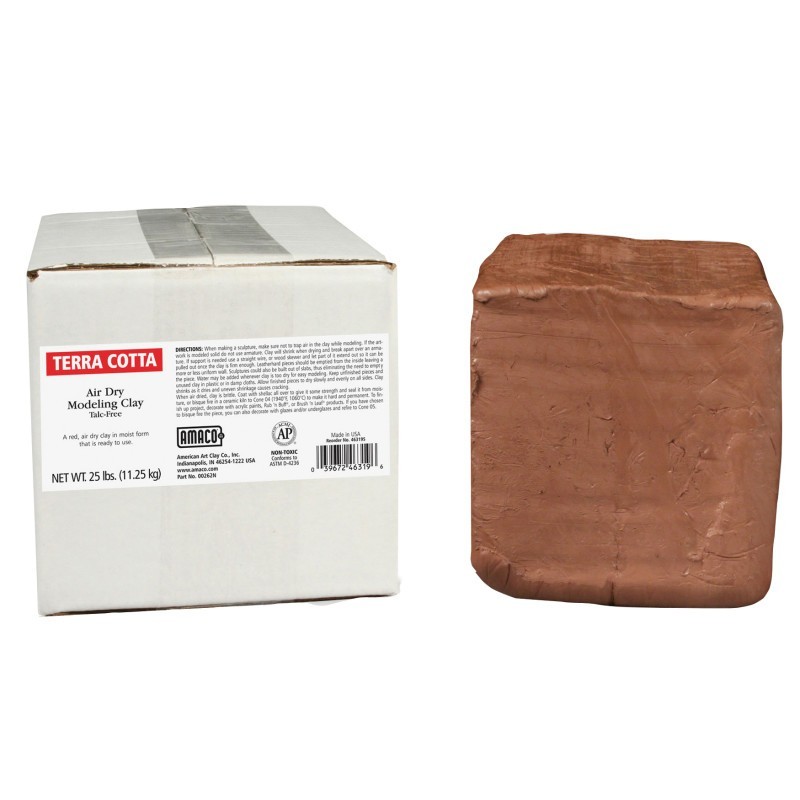 AMACO Air Dry Clay, Terra Cotta, 25 lbs.