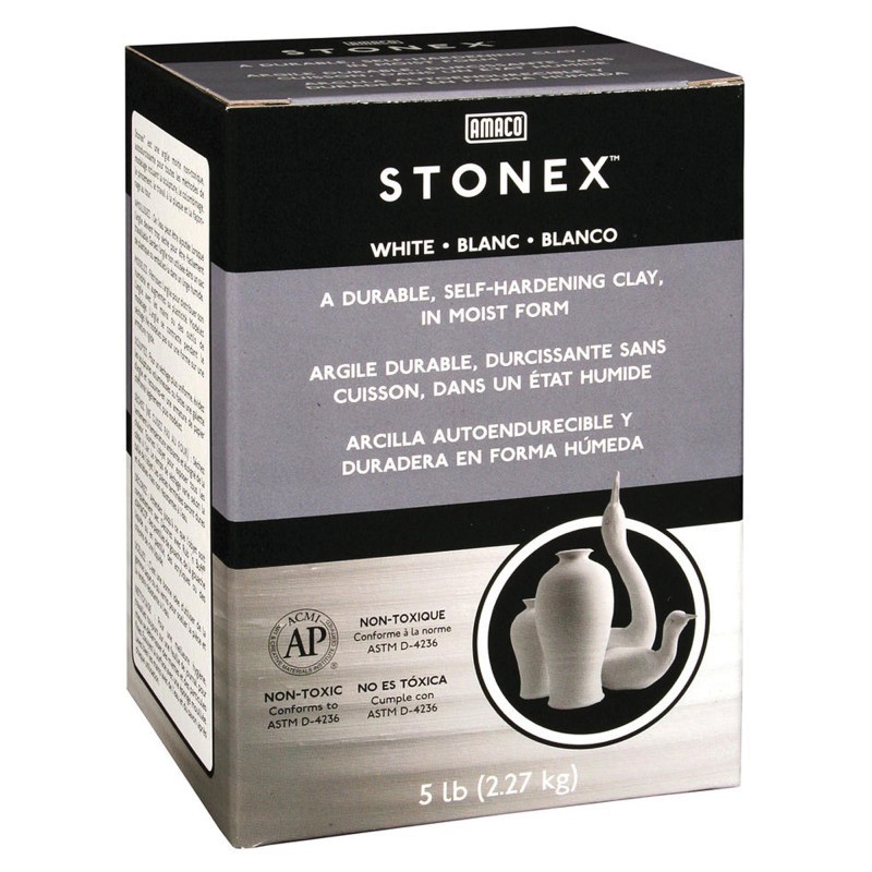 AMACO Stonex Self-Hardening Clay, White, 5 lbs.
