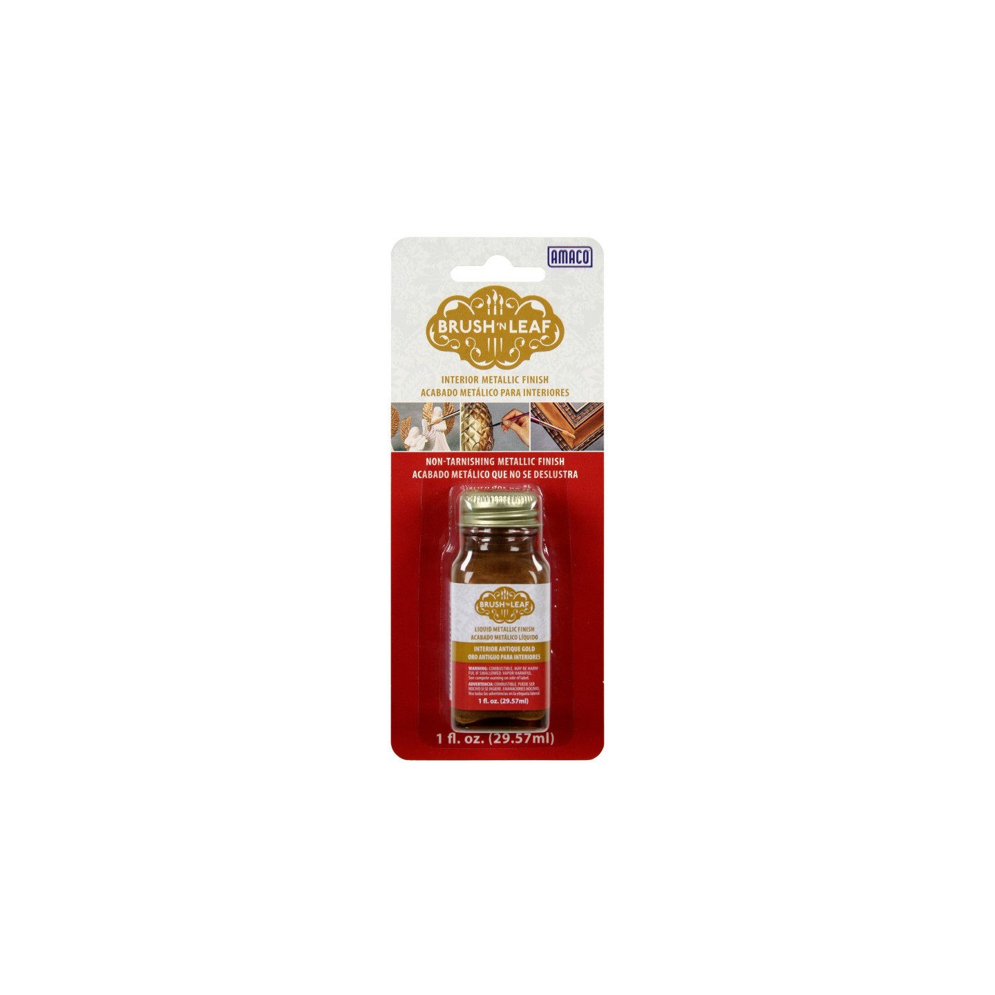 AMACO Brush 'N Leaf® Interior Paint, 1 oz, Metallic Antique Gold