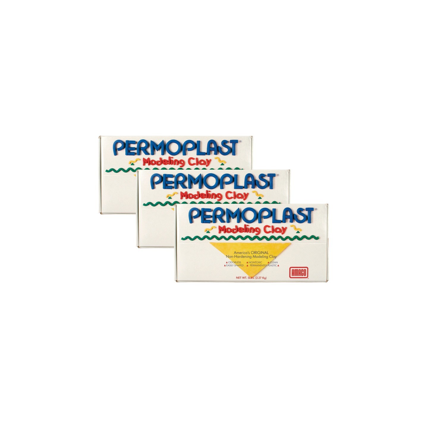 AMACO Permoplast Modeling Clay, Green, 1 lb. Per Box, 3 Boxes