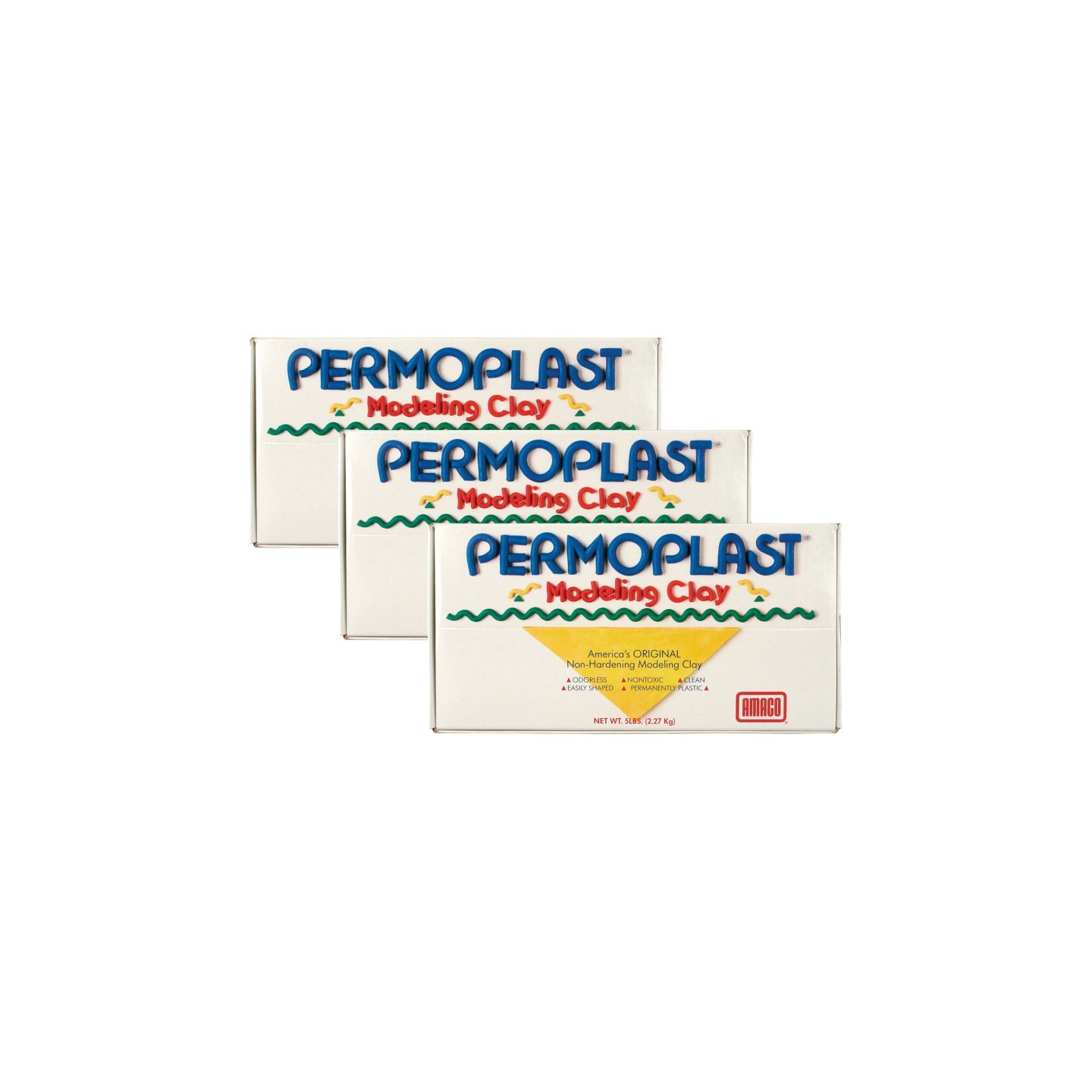 AMACO Permoplast Modeling Clay, Cream, 1 lb. Per Box, 3 Boxes
