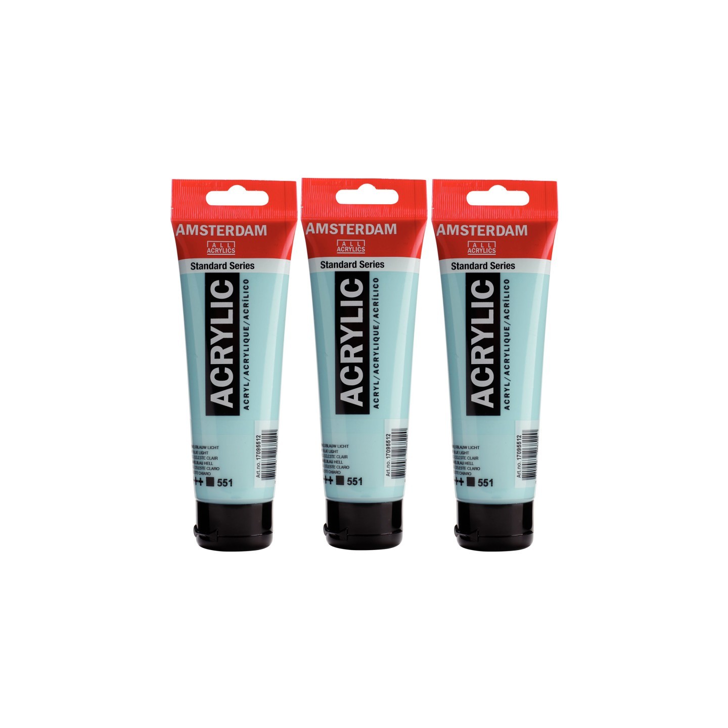 Amsterdam Standard Acrylic Paint, 120ml, Sky Blue Light 551, Pack of 3