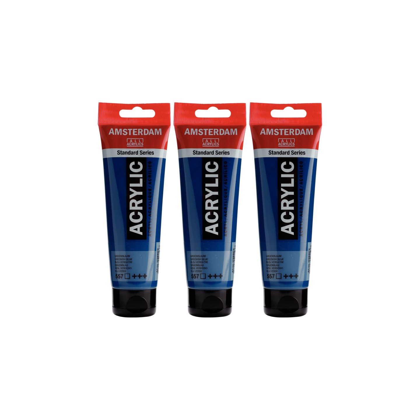 Amsterdam Standard Acrylic Paint, 120ml, Greenish Blue 557, Pack of 3