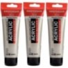 Amsterdam Standard Acrylic Paint, 120ml, Silver 800, Pack of 3