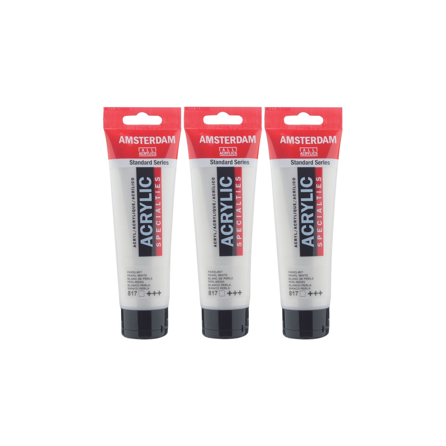 Amsterdam Standard Acrylic Paint, 120ml, Pearl White 817, Pack of 3