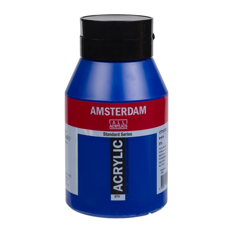 Amsterdam Standard Acrylic Paint Tube, 1000 mL, Phthalo Blue 570