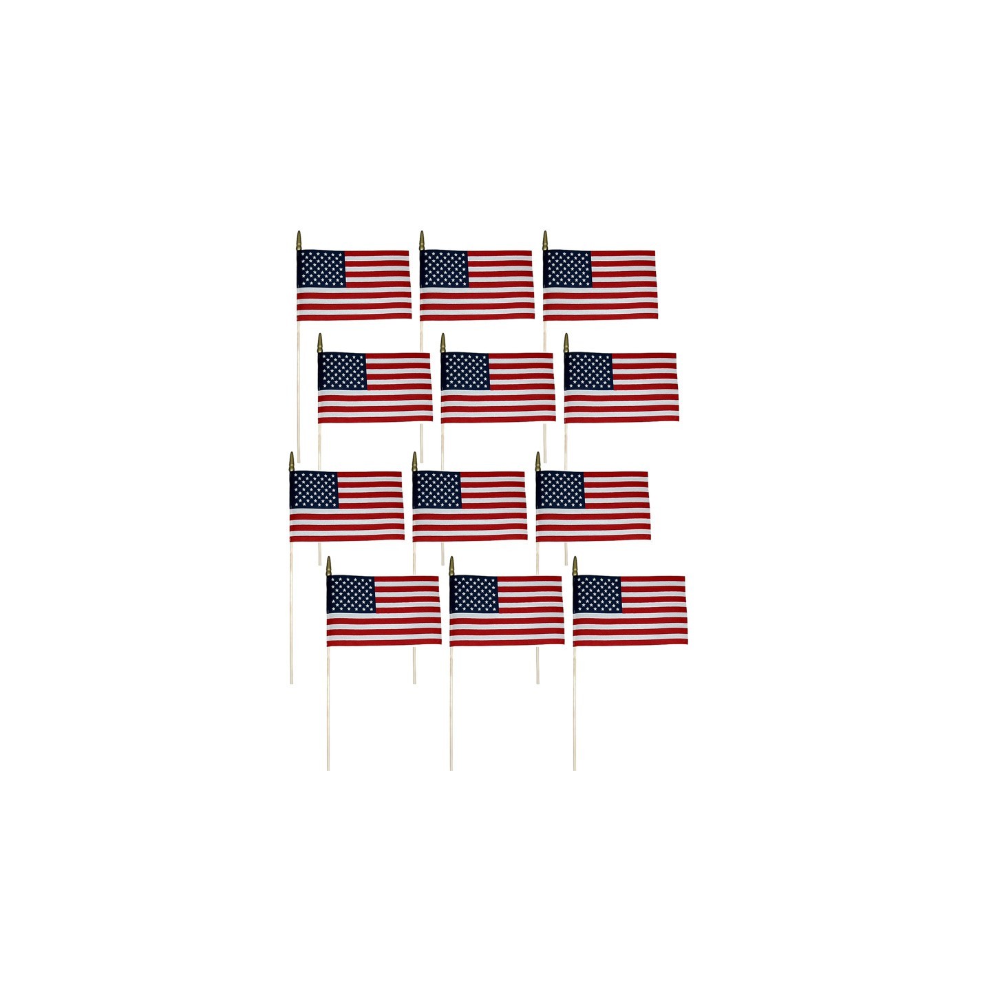 Annin & Company Verona Brand U.S. Miniature Flag, 8" x 12", Pack of 12