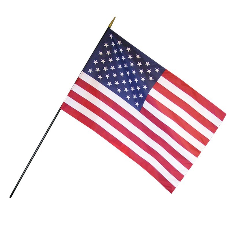 Annin & Company Empire Brand U.S. Classroom Flag with Staff, 12" x 18"