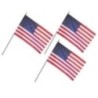 Annin & Company U.S. Classroom Flag with Staff, 12" x 18", Pack of 3