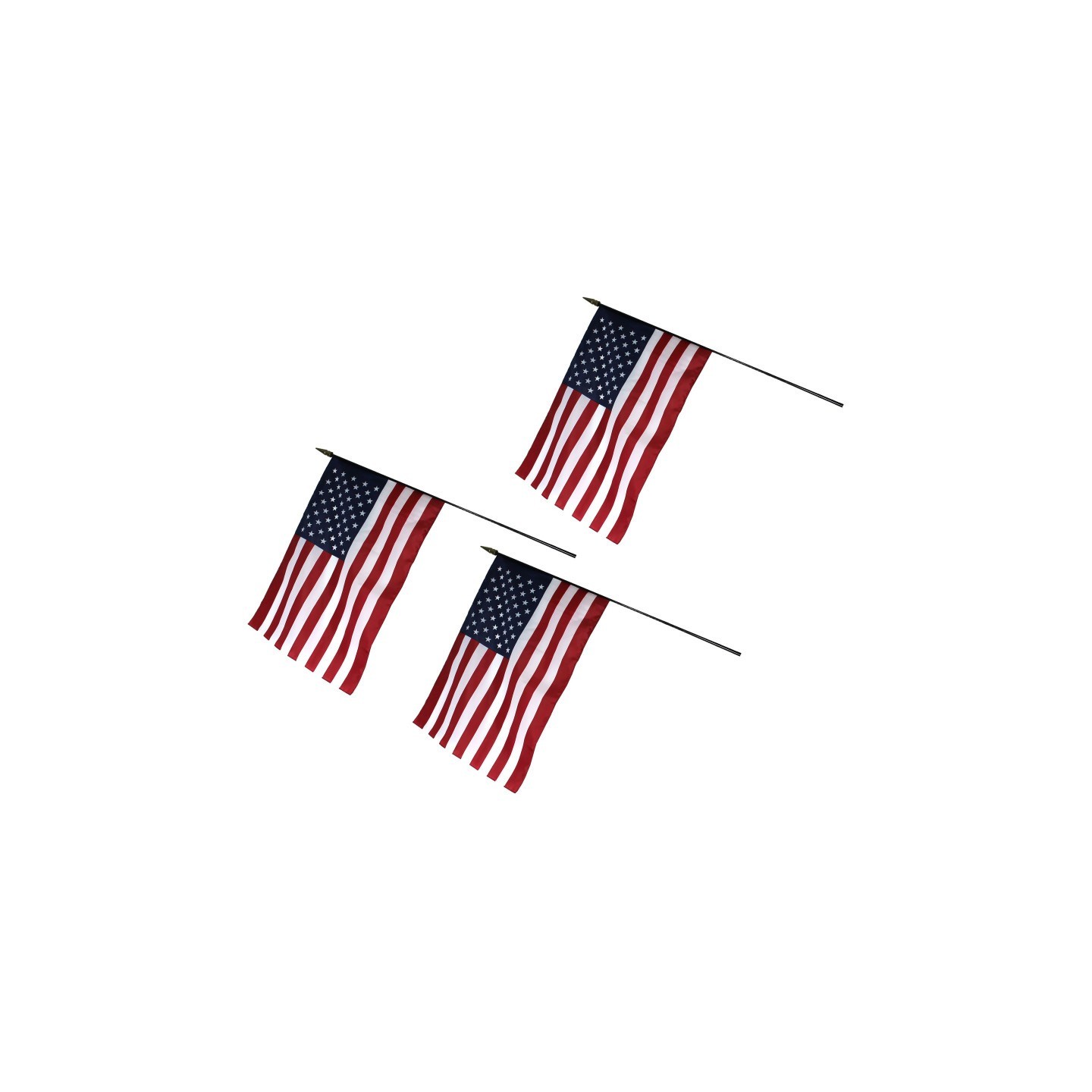 Annin & Company U.S. Classroom Flag, 16" x 24" with Staff, Pack of 3