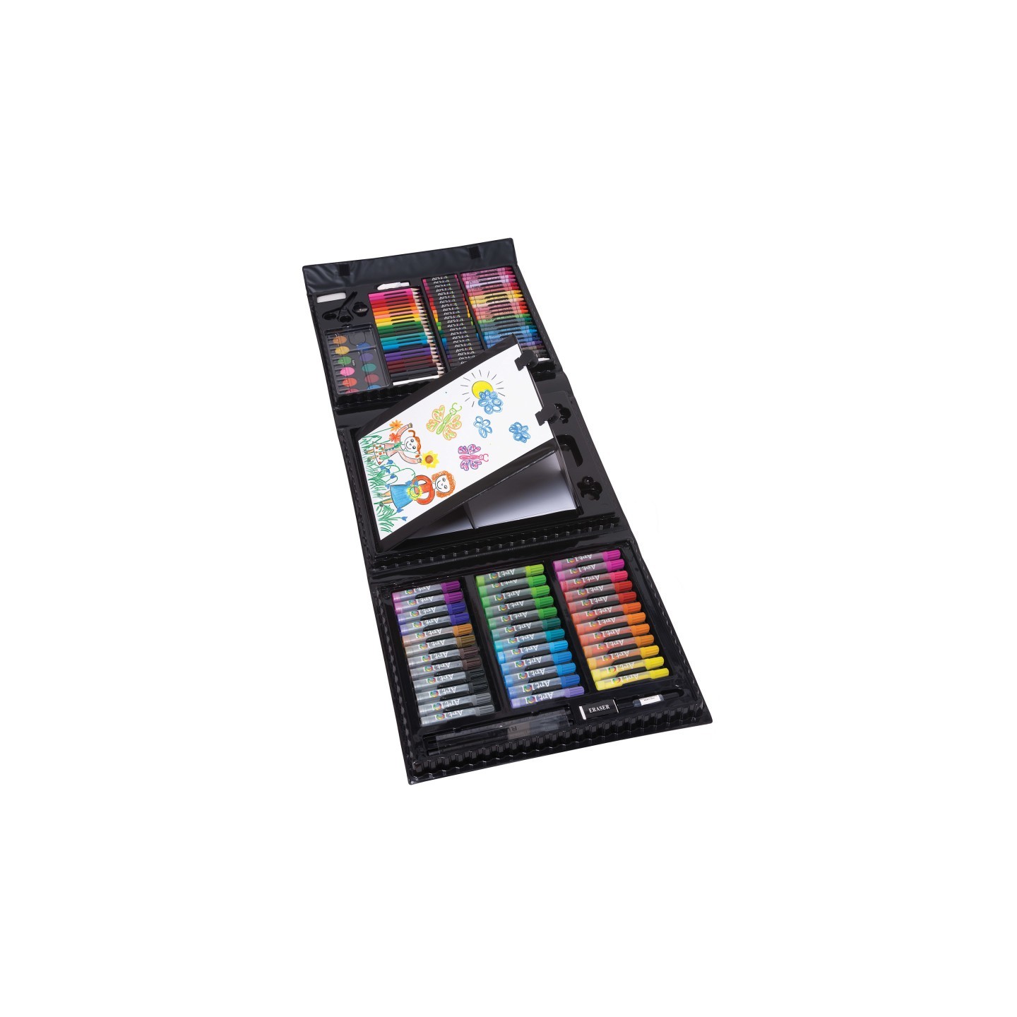Art 101 Budding Artist Pop-Up Easel 150 Piece Doodle & Color Art Set