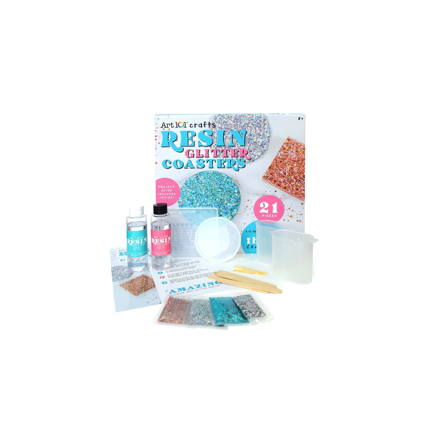 Art 101 Resin Glitter Coaster Kit
