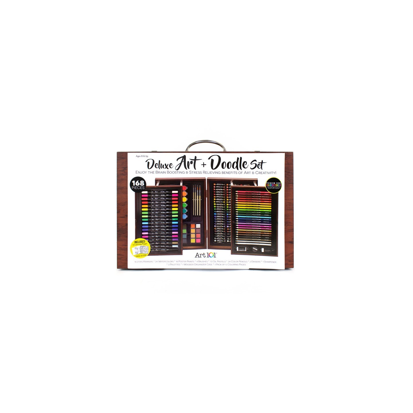 Art 101 Deluxe Art & Doodle Wood 168-Piece Art Set