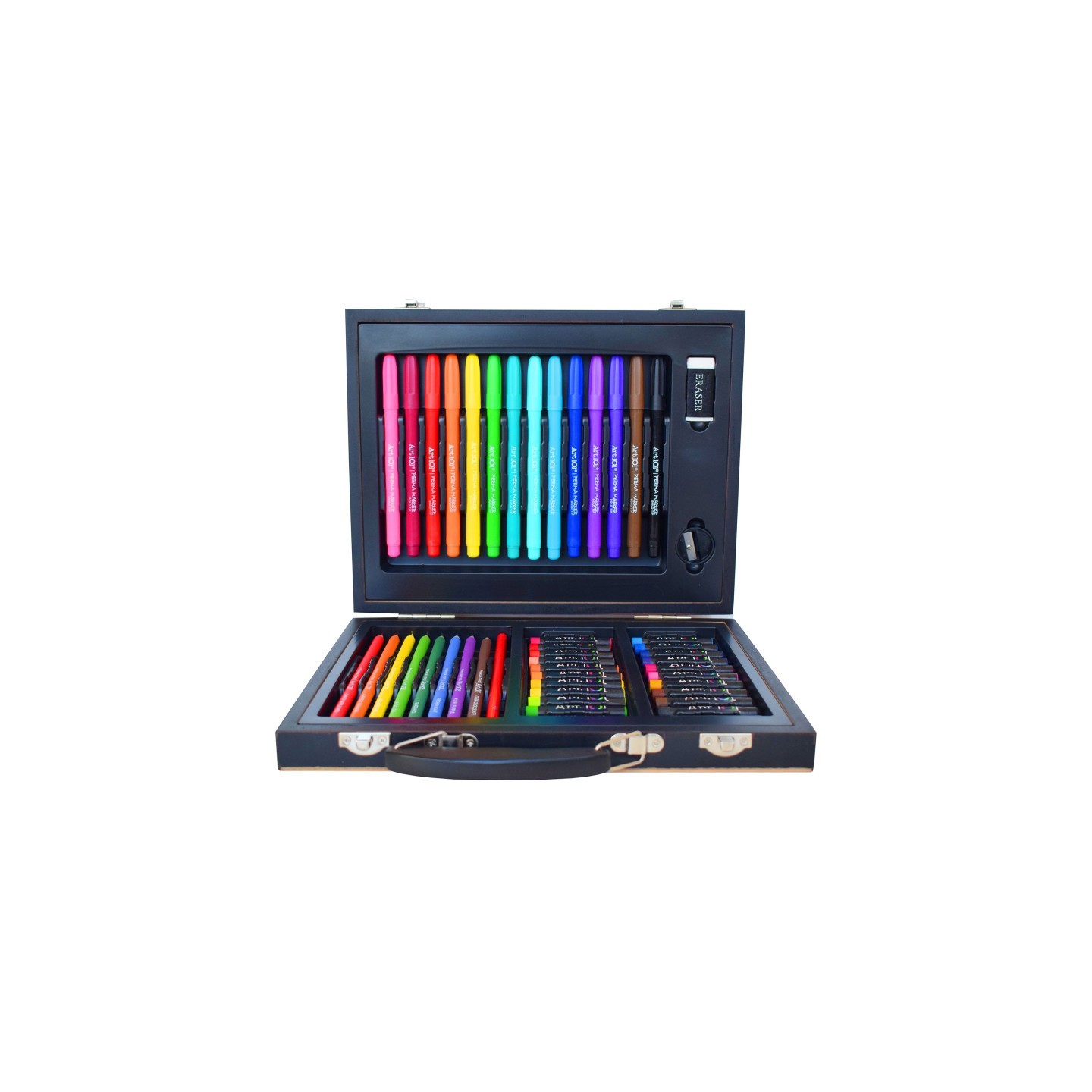 Art 101 Color & Sketch Color Your Own Wood 58-Piece Art Set