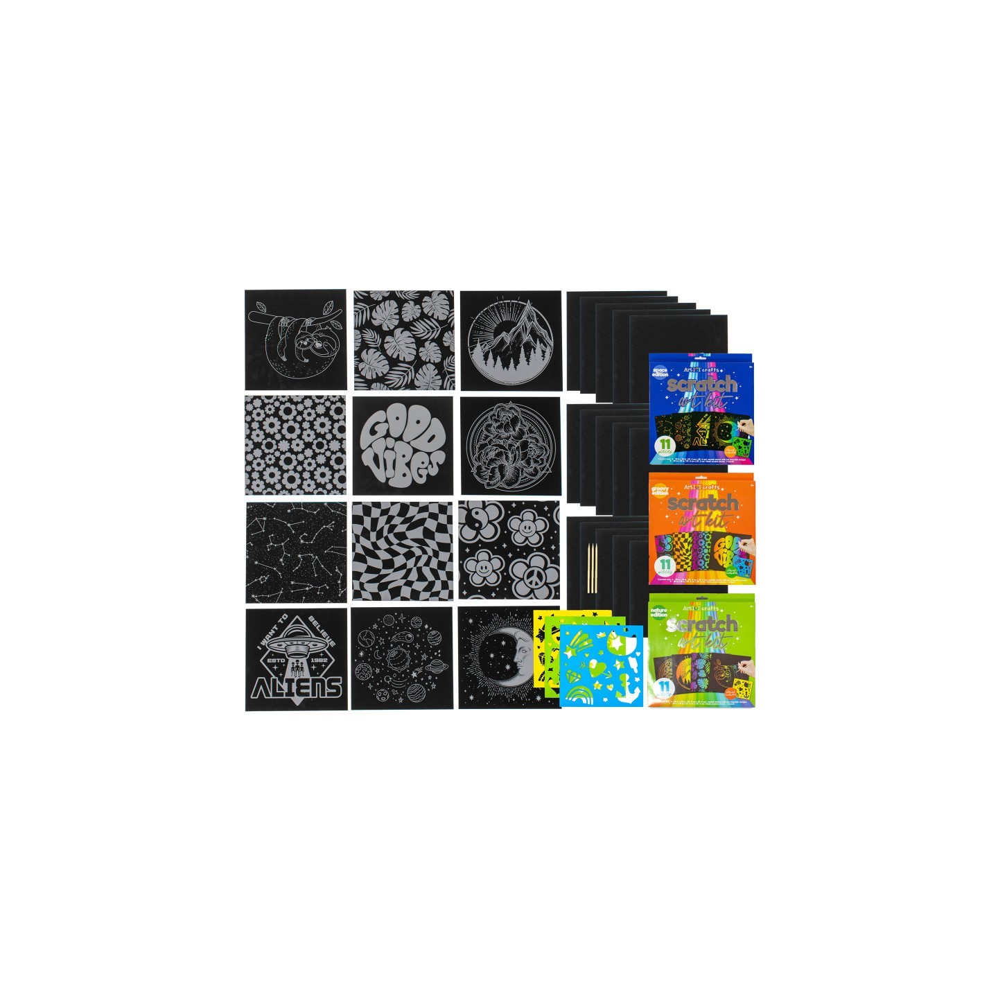 Art 101 Scratch Art Kit 3-Pack