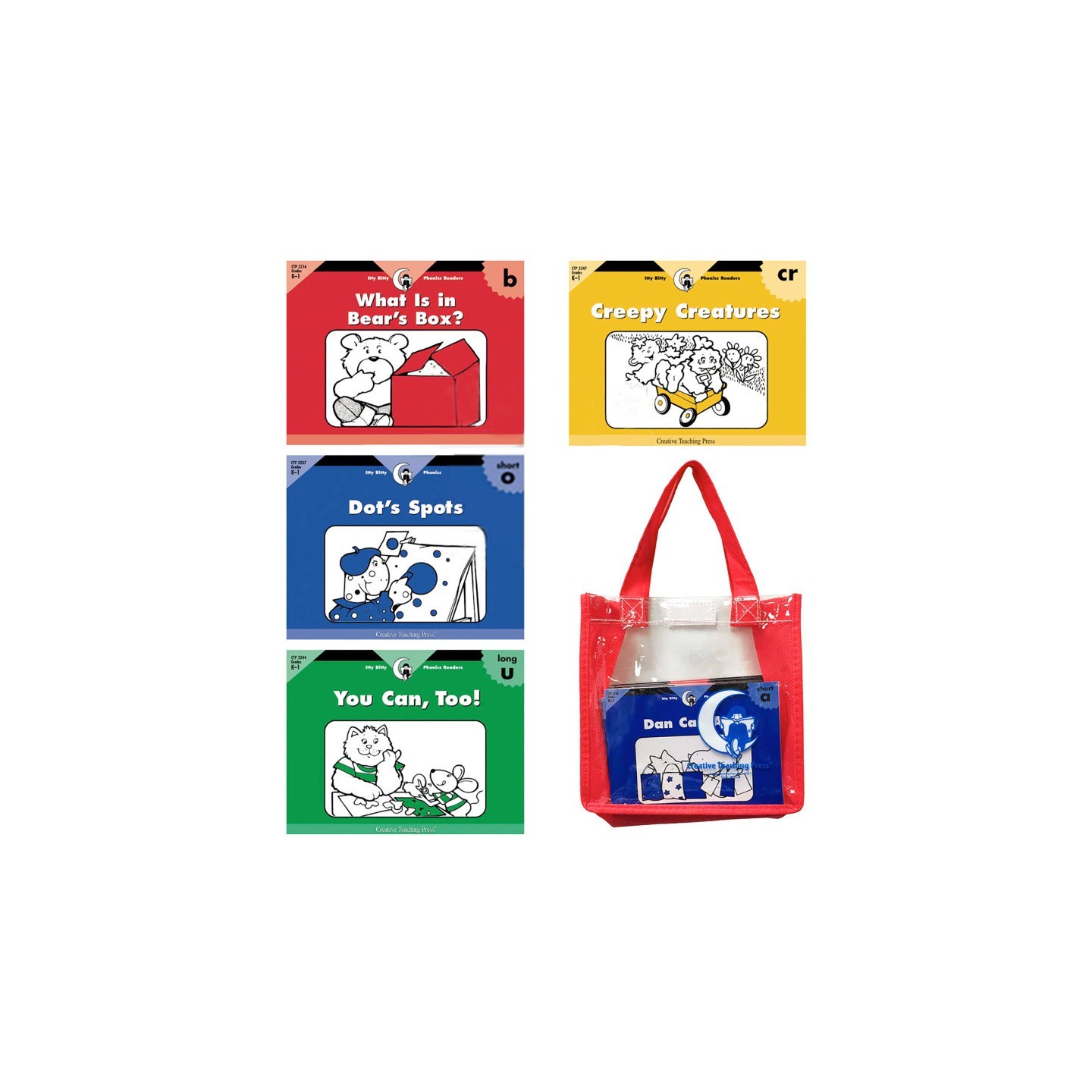 Creative Teaching Press® Itty Bitty Phonics Readers Set, 36 Books with Carrying Case